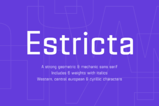 Estricta Font Family: A Mechanical Sans Serif for Modern Branding